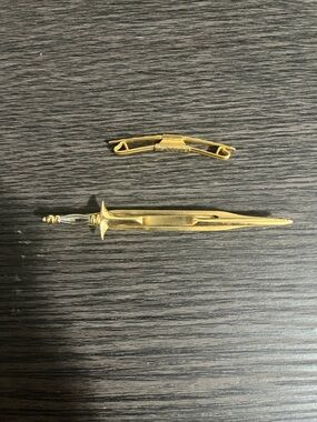 Swank Gold Lapel Pin and  Tie Clip